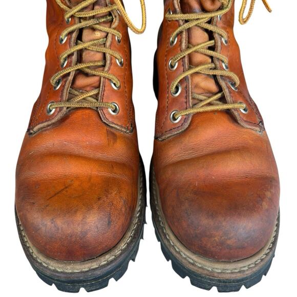 Vintage 80’s Red Wing Irish Setter Men’s Brown Leather Logger Boot Size 8.5 C - Picture 8 of 13